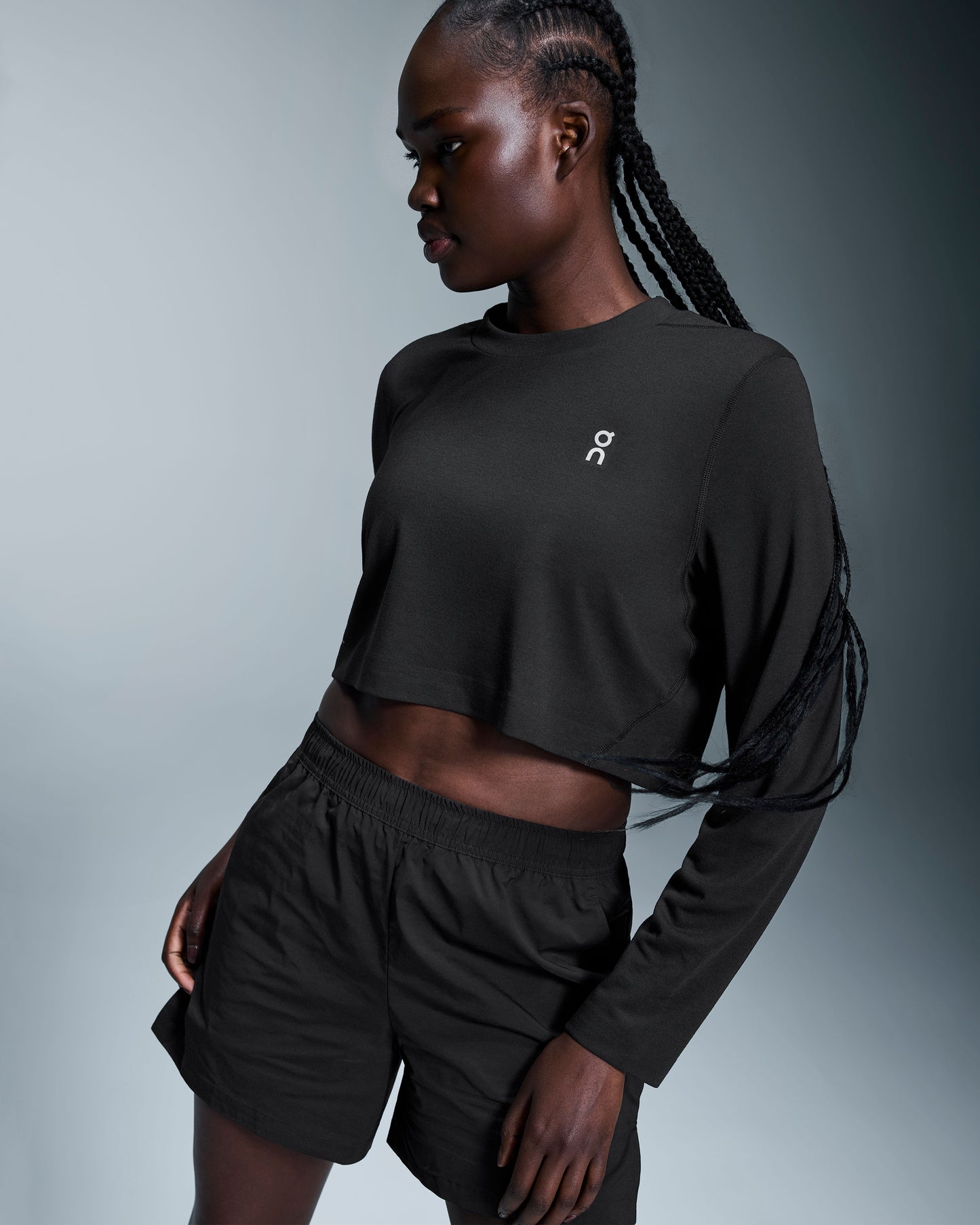Women's Active Long-T Crop Black - US 6365