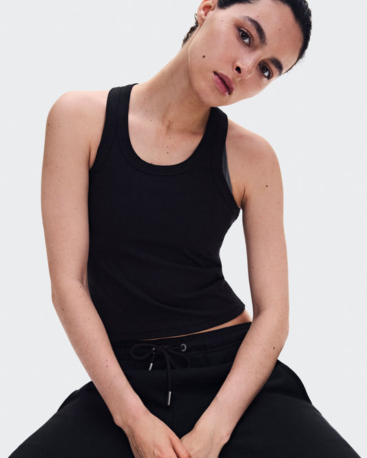Women's All-Day Ribbed Tank Black - US 1393