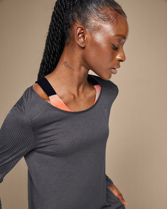 Women's Performance Long-T Lumos Black | Iron - US 7169