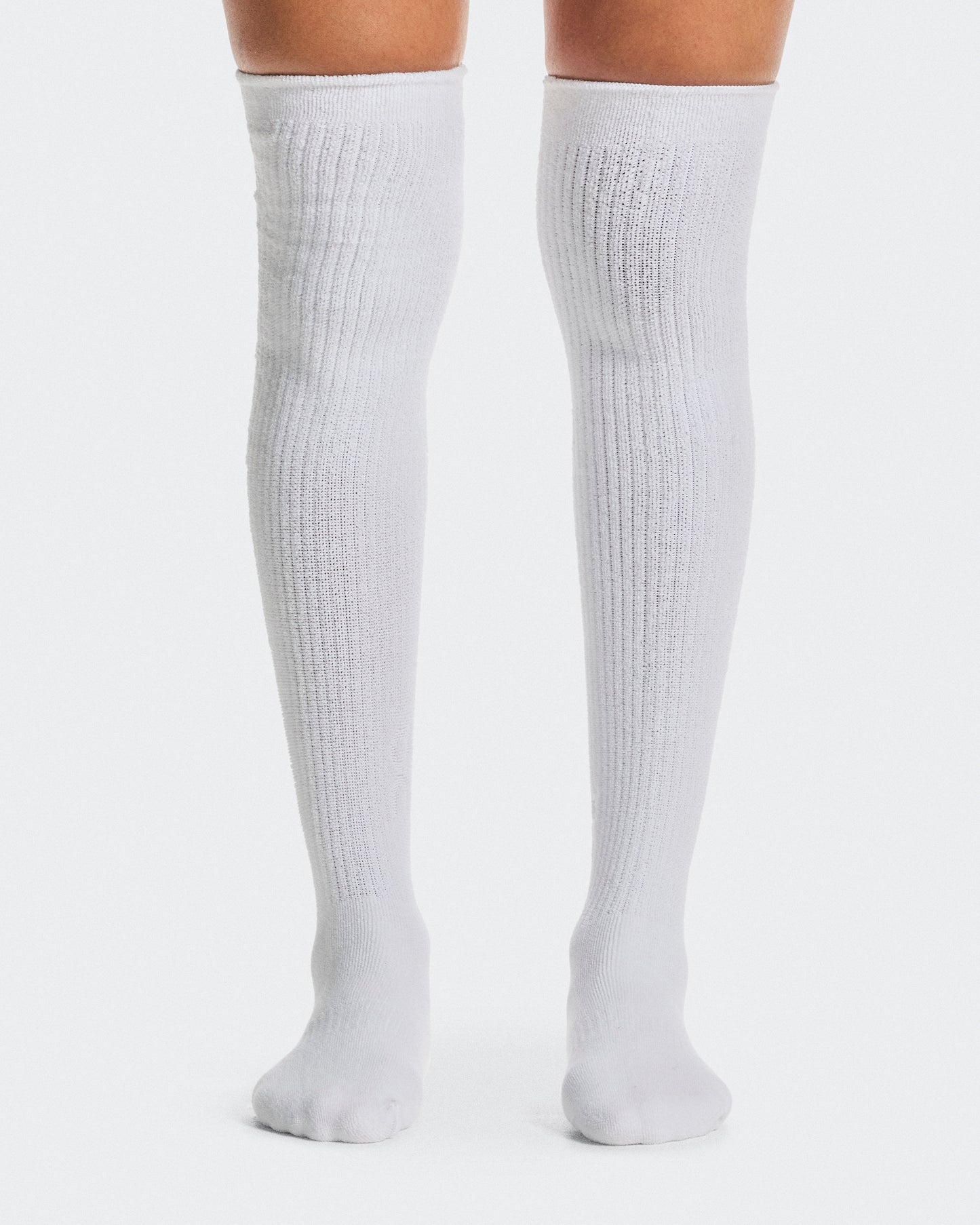 Terry Sock Knee High White - US 2917