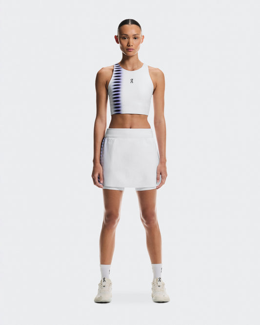 Women's Court Skirt Split Edge White | Black - US 3446