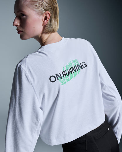 Women's Train Long-T Crop Graphic White - US 9254