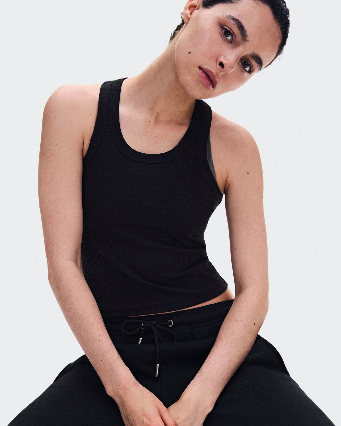 Women's All-Day Ribbed Tank Black - US 1393