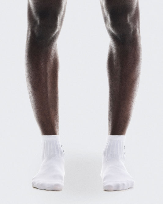 Logo Sock Mid 3P White - US 0691