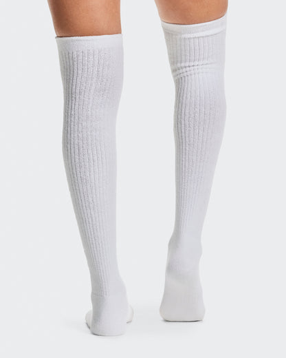 Terry Sock Knee High White - US 2917