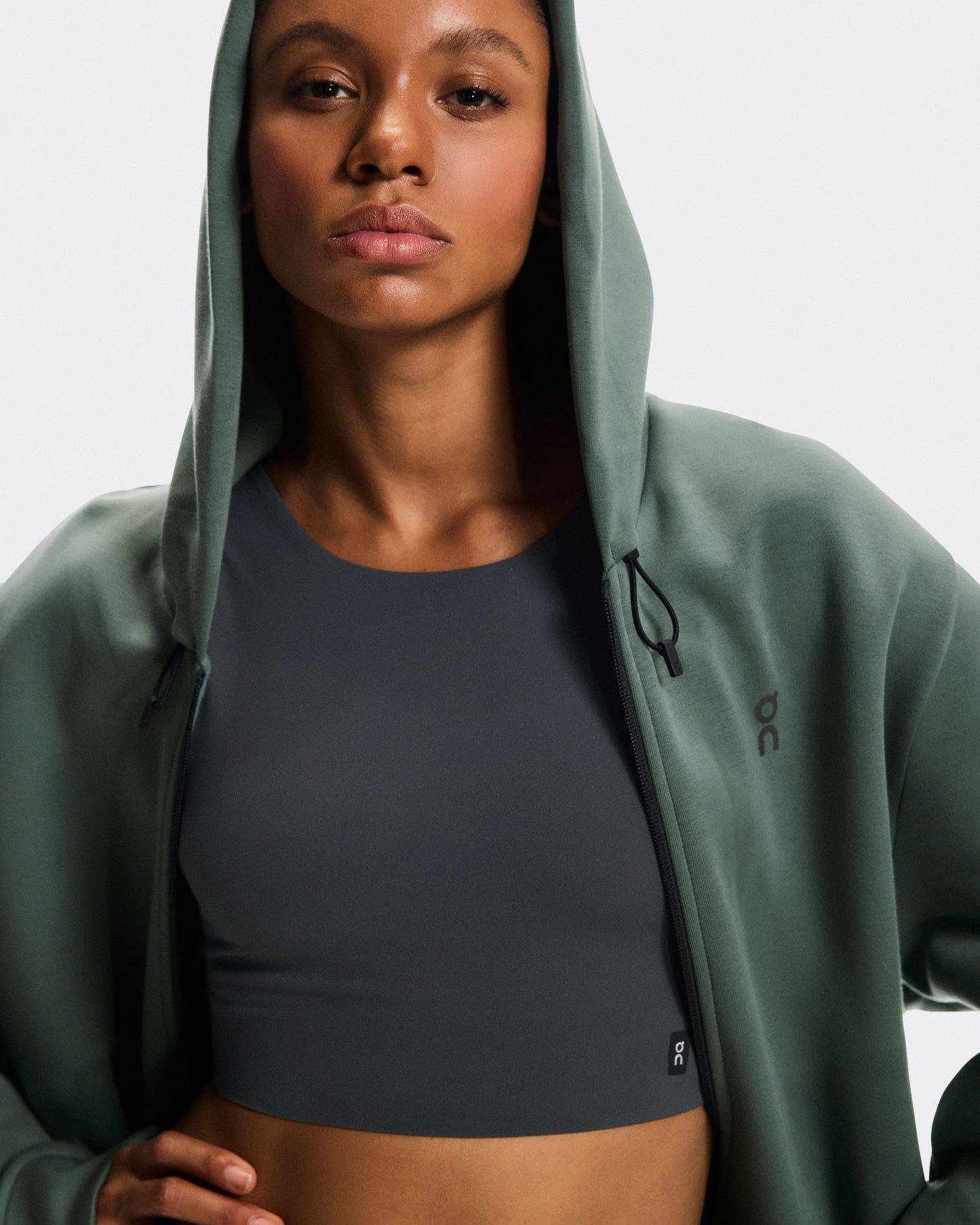 Women's Focus Tech Zip Hoodie Olive - US 3230