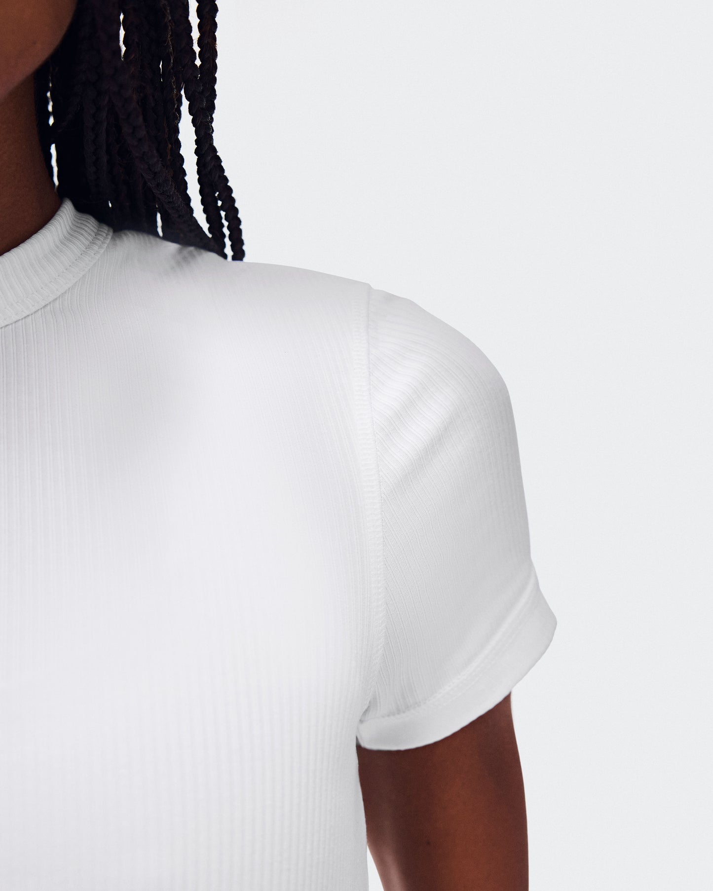 Women's All-Day Ribbed T-Shirt White - US 6846