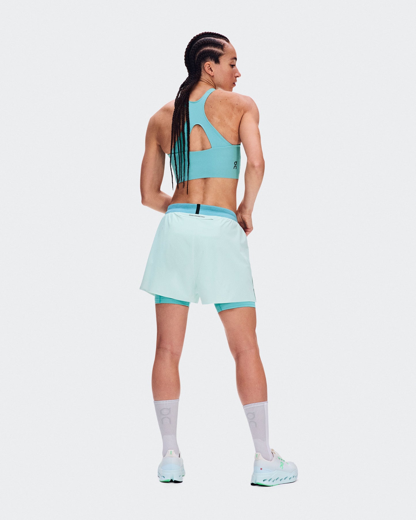 Women's 3" Performance 2/1 Shorts Flurry | Aquamarine - US 5056