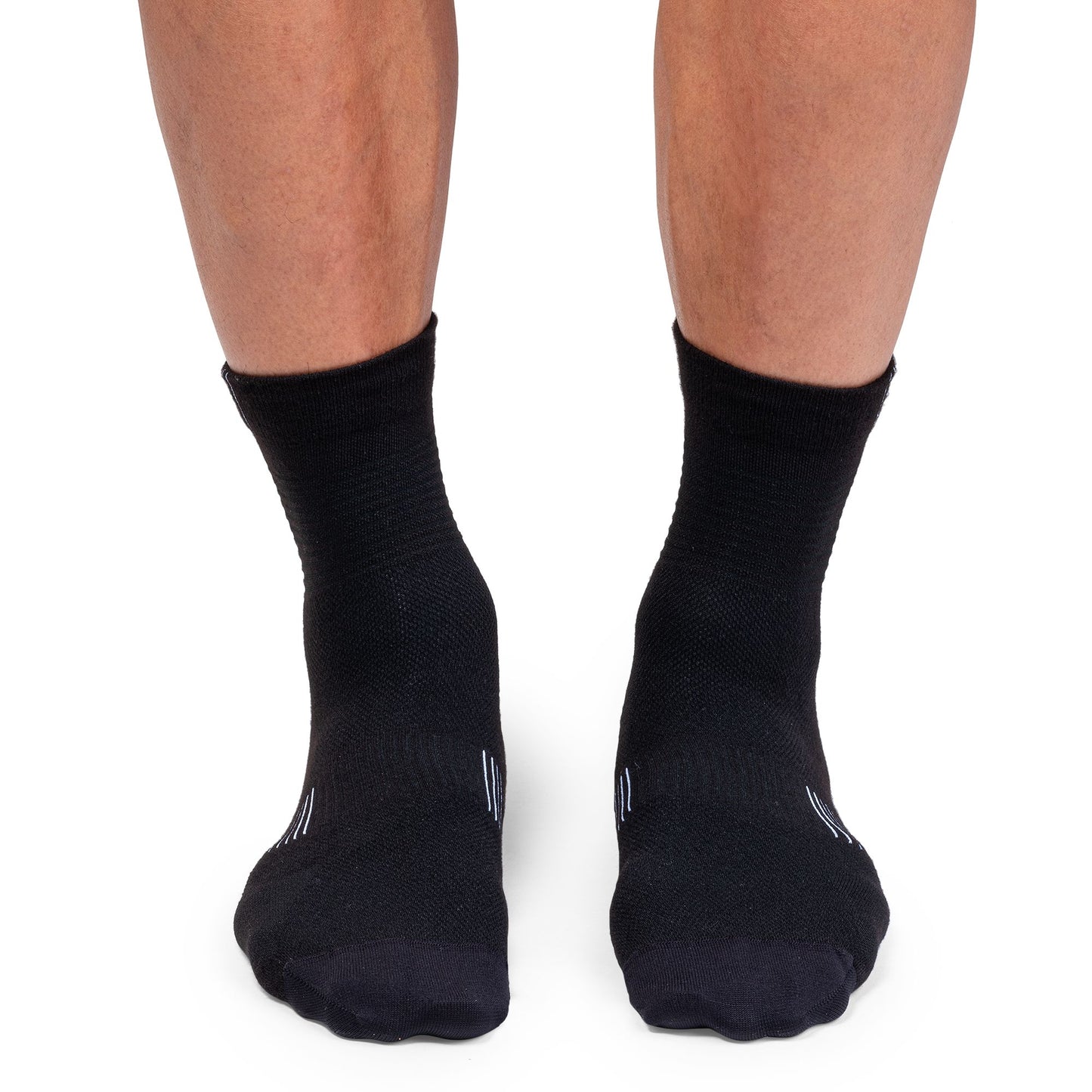 Men's Ultralight Mid Sock Black | White - US 8220